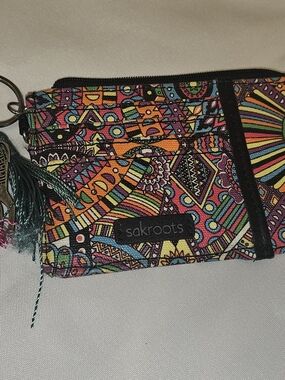Sakroots Multicolor Paisley-Print Wristlet with Tassel